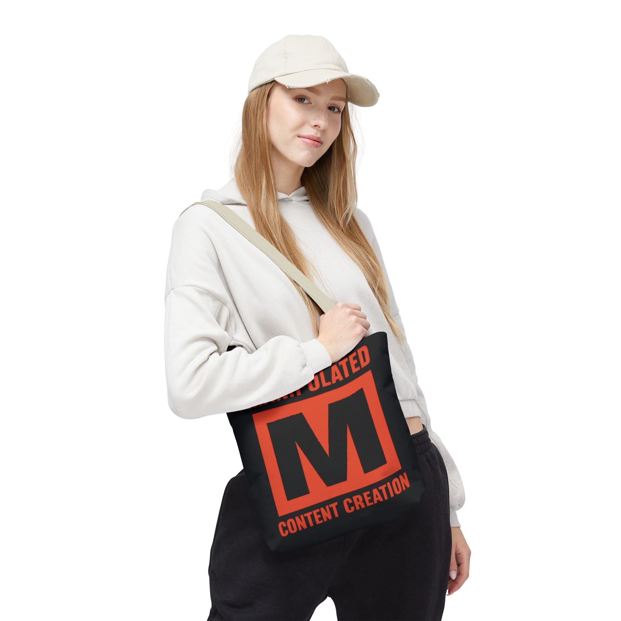 Manipulated Content Tote Bag, Inspirational Gift, Eco-Friendly Shopping Bag