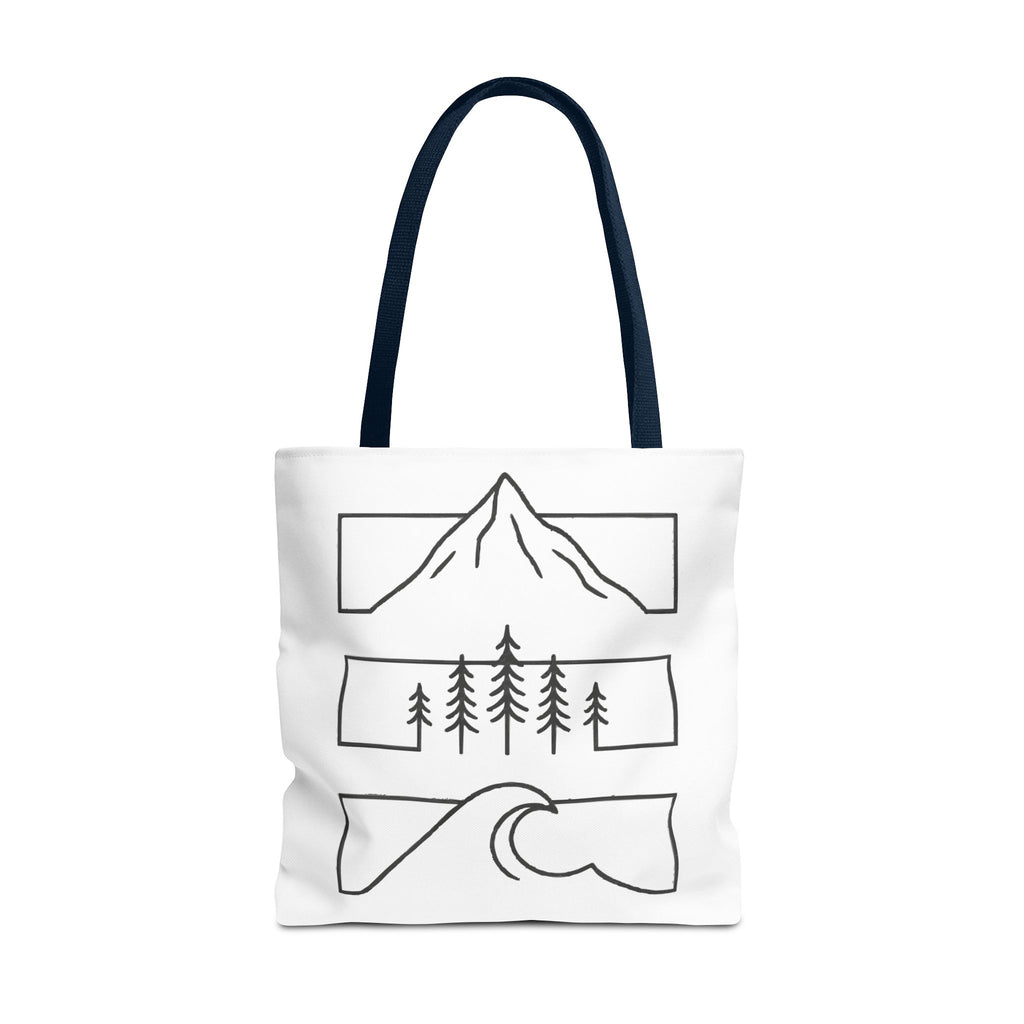Mountain Wave Tote Bag, Inspirational Gift, Eco-Friendly Shopping Bag