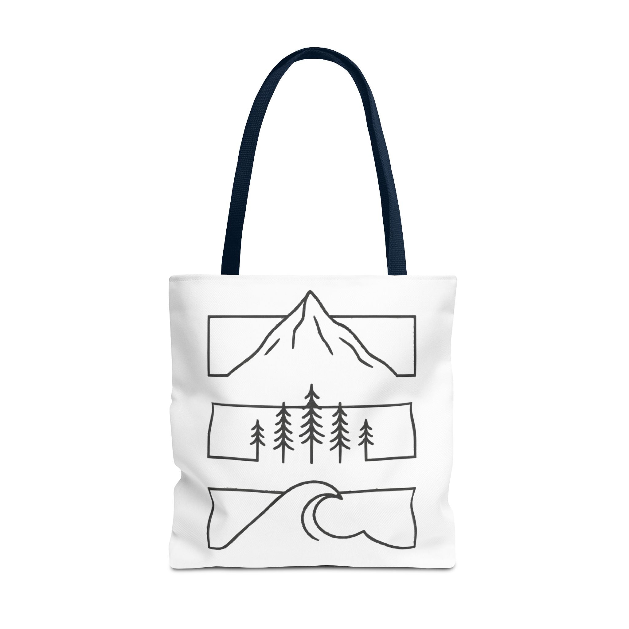 Mountain Wave Tote Bag, Inspirational Gift, Eco-Friendly Shopping Bag