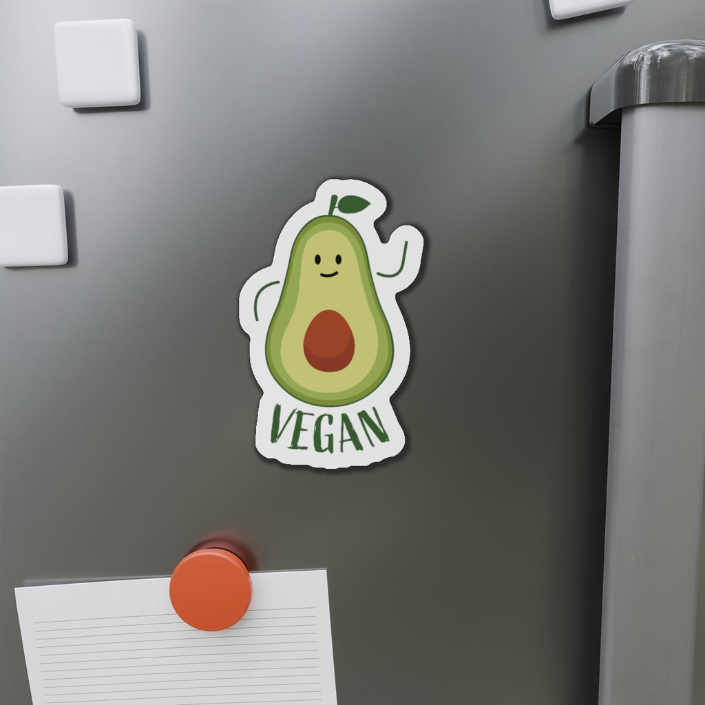 Vegan Avocado Die-Cut Magnets - Cute Kitchen Decor, Refrigerator Magnet