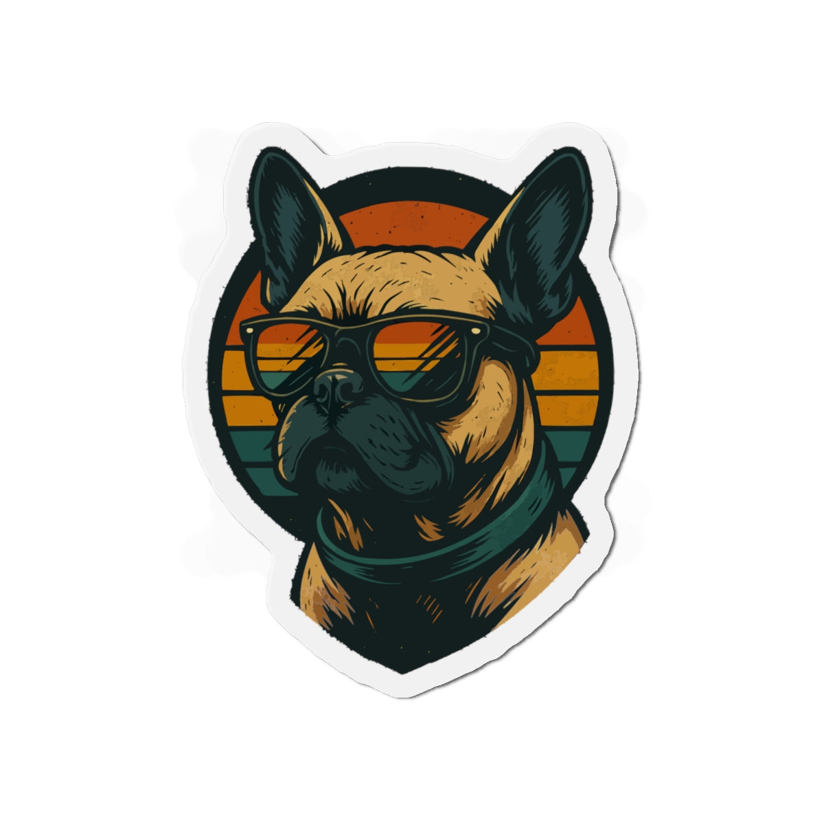 Bull Dog Sunset Die-Cut Magnets | Cute Home Decor