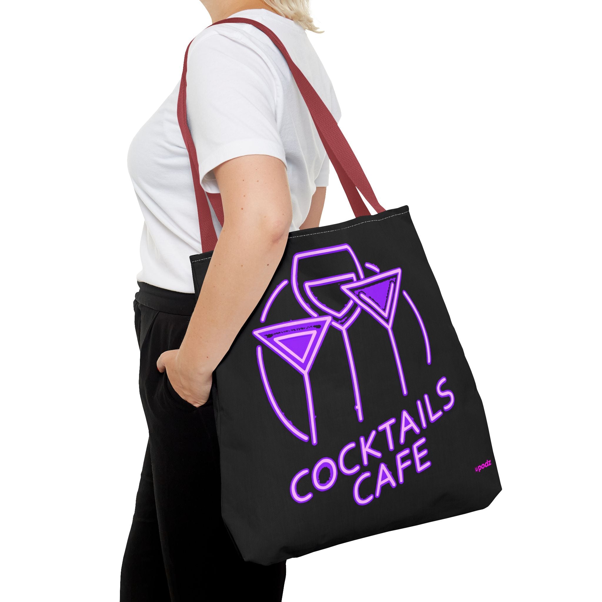 Cocktails Cafe Tote Bag - Quirky Fun Bag