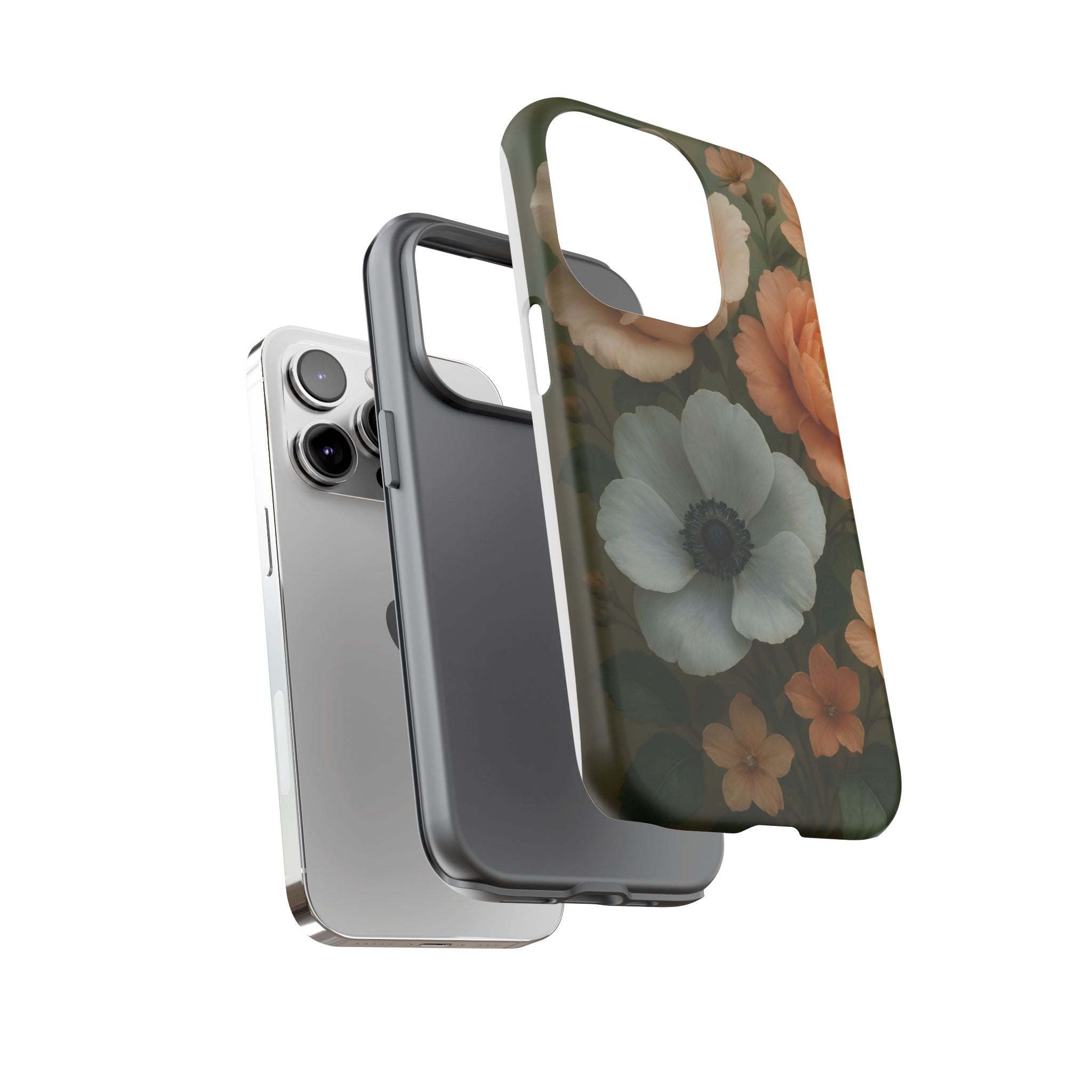 Floral Design White Cover Design, Tough Cases, Phone Cover