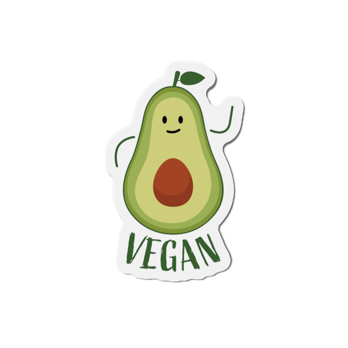 Vegan Avocado Die-Cut Magnets - Cute Kitchen Decor, Refrigerator Magnet