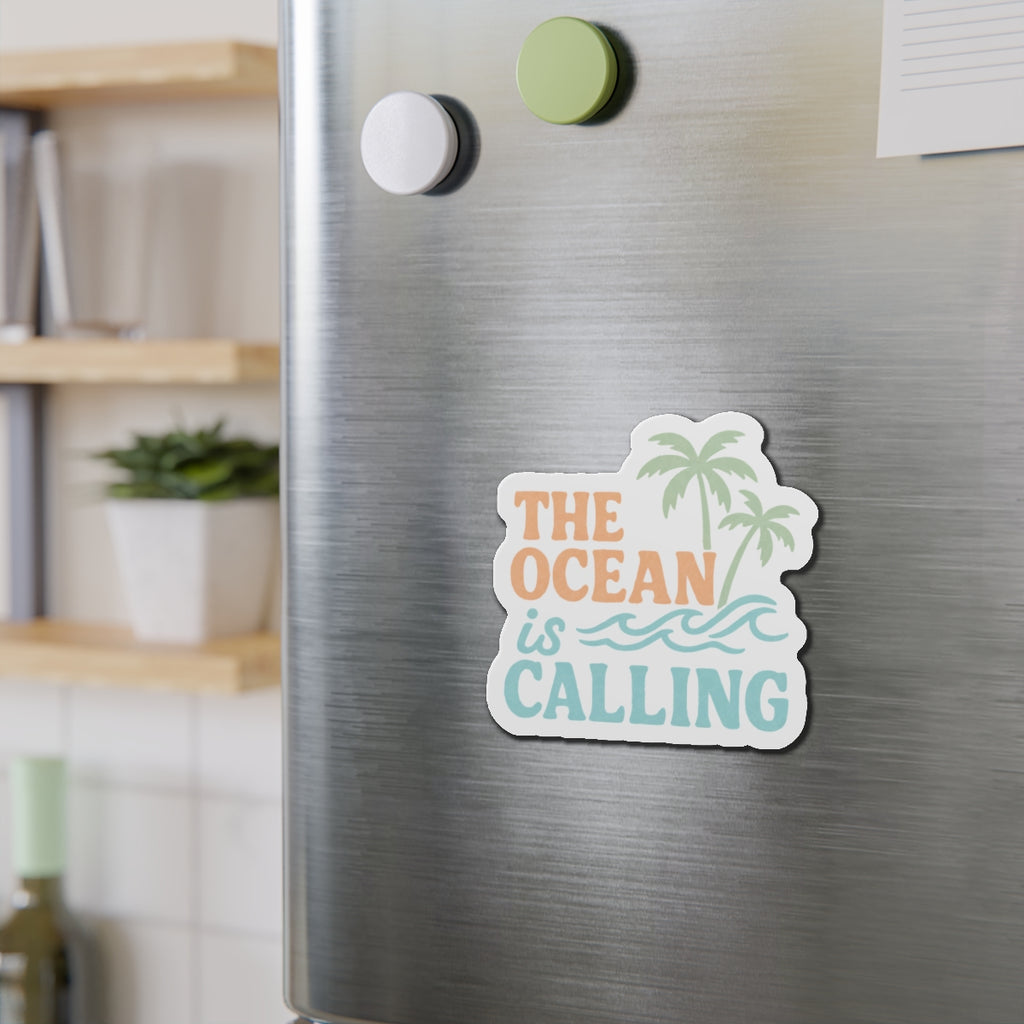 Tropical Die-Cut Magnet - Ocean Vibes, Refrigerator Magnet