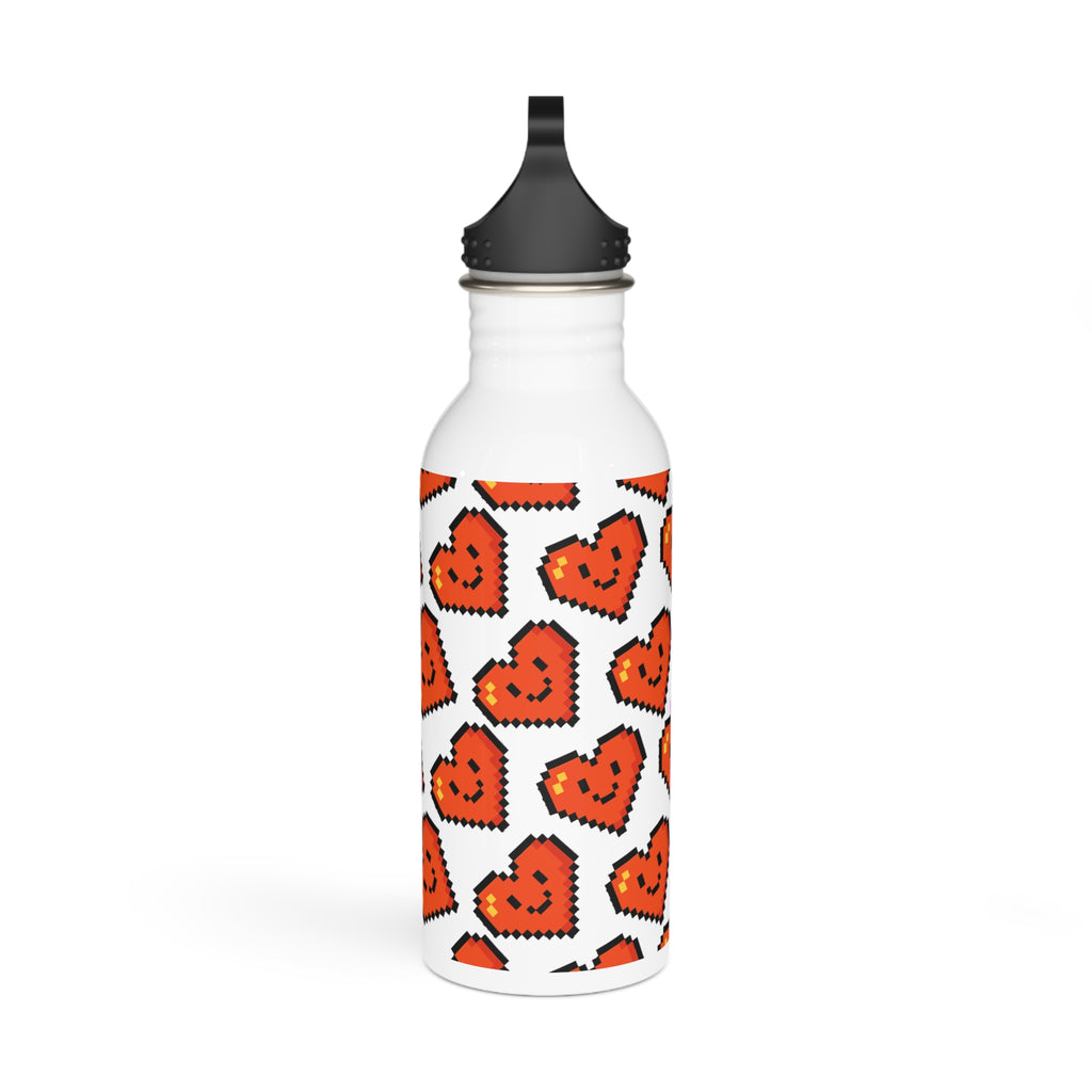 Pixel Love Hearts - Water Bottle, Reusable Sports Hydration Flask