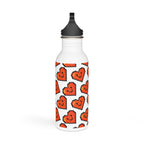 Pixel Love Hearts - Water Bottle, Reusable Sports Hydration Flask
