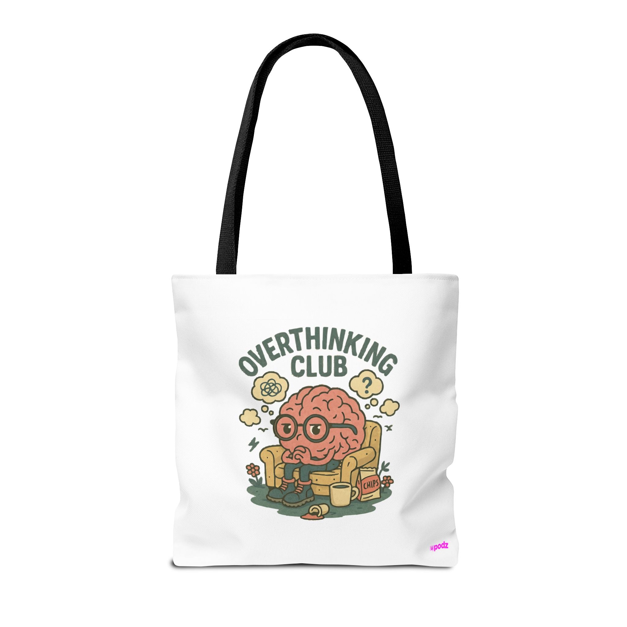 Overthinking Brain Quirky Design, Fun Bag