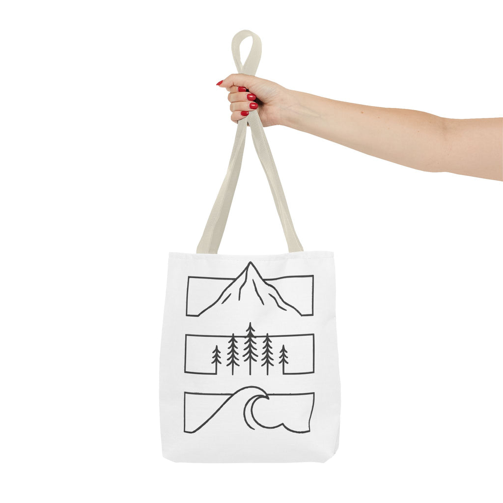 Mountain Wave Tote Bag, Inspirational Gift, Eco-Friendly Shopping Bag
