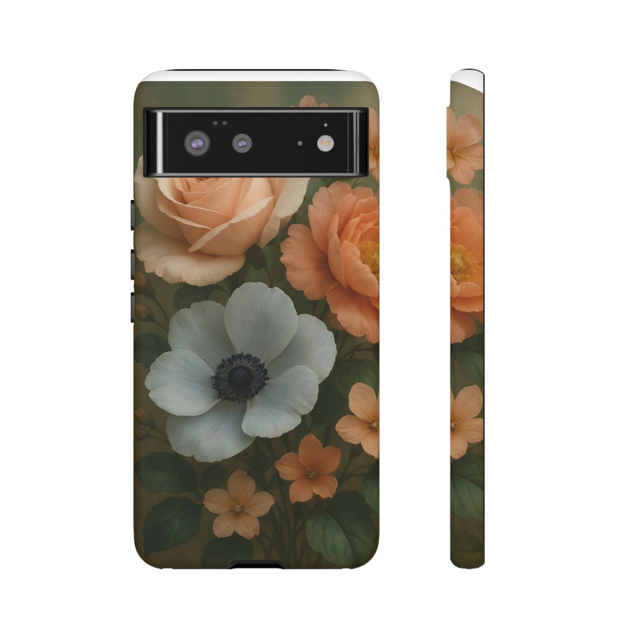 Floral Design White Cover Design, Tough Cases, Phone Cover