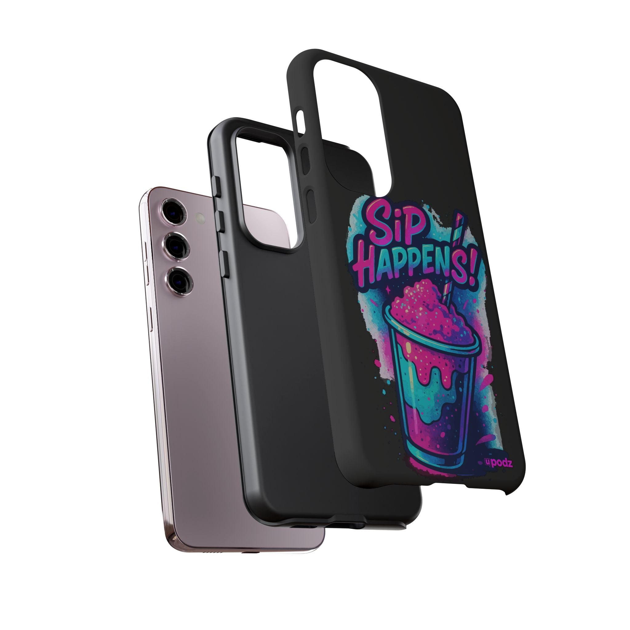 Sip Happens Phone Case Design, Tough Cases, Phone Cover