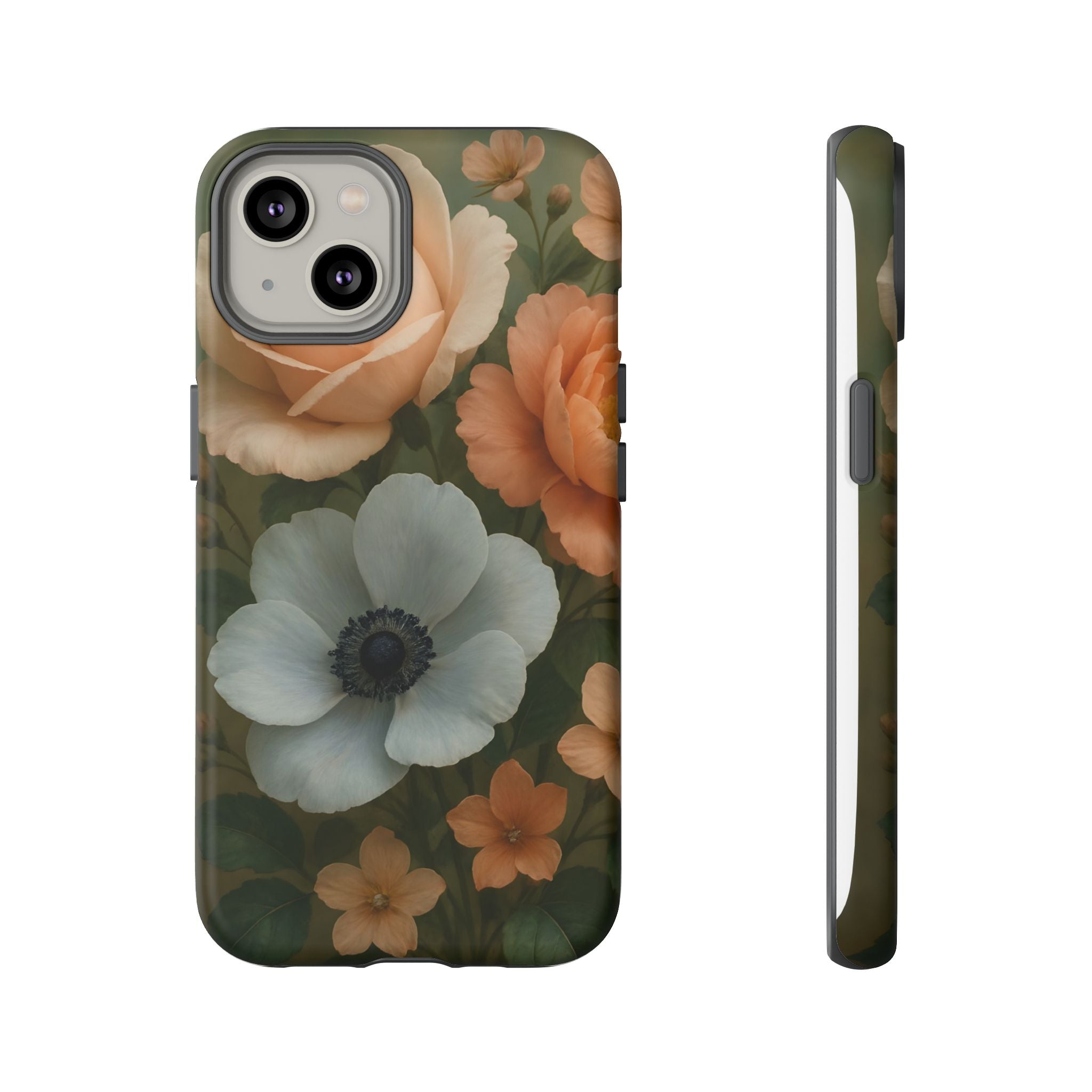 Floral Design White Cover Design, Tough Cases, Phone Cover