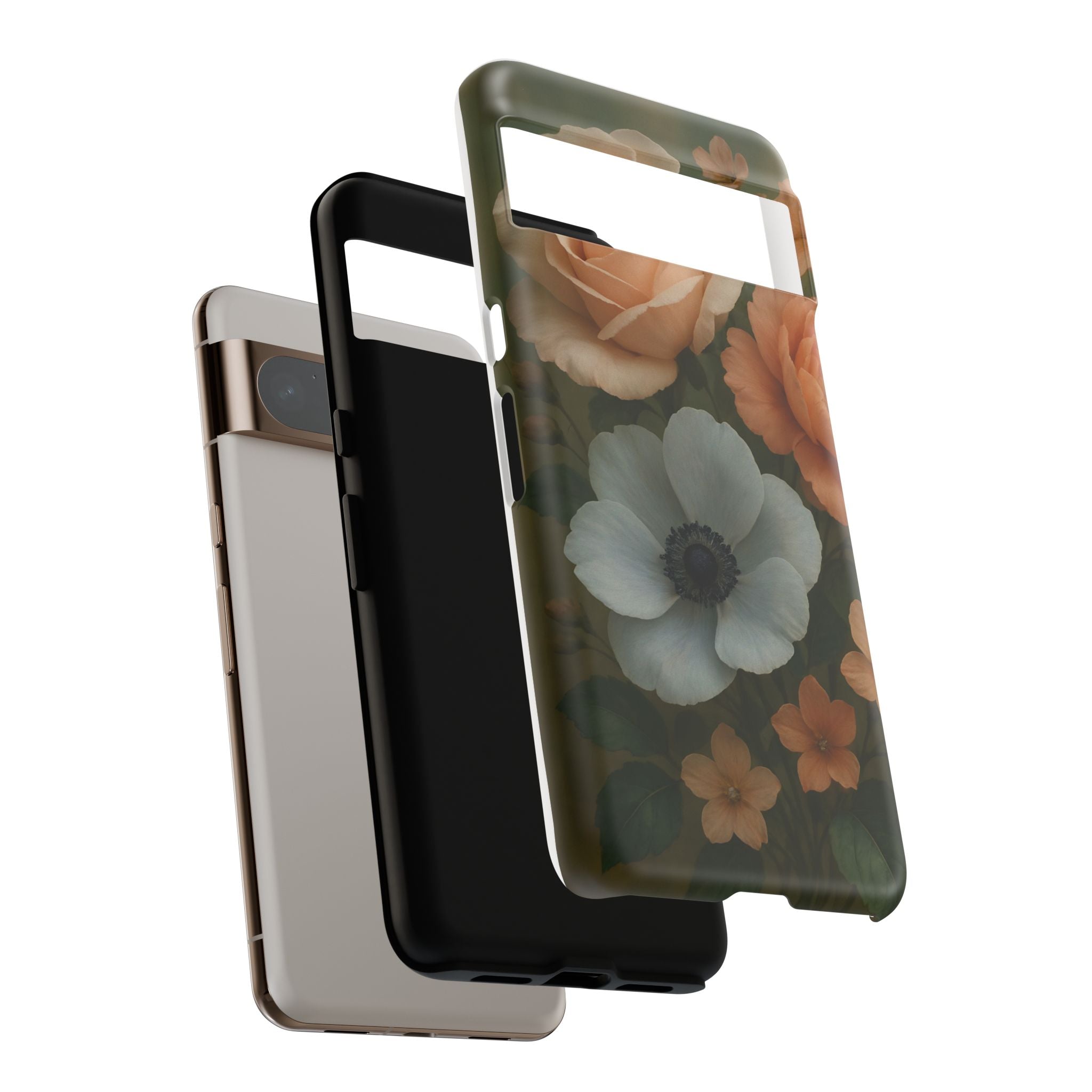 Floral Design White Cover Design, Tough Cases, Phone Cover