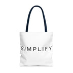 Simplify Tote Bag, Inspirational Gift, Eco-Friendly Shopping Bag
