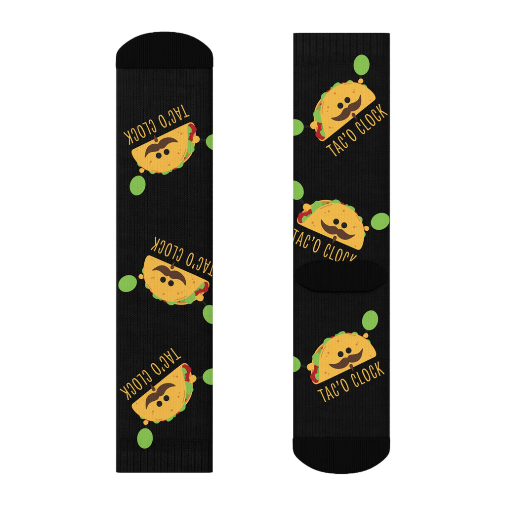 Tac o Clock Crew Socks, Jellyfish Design