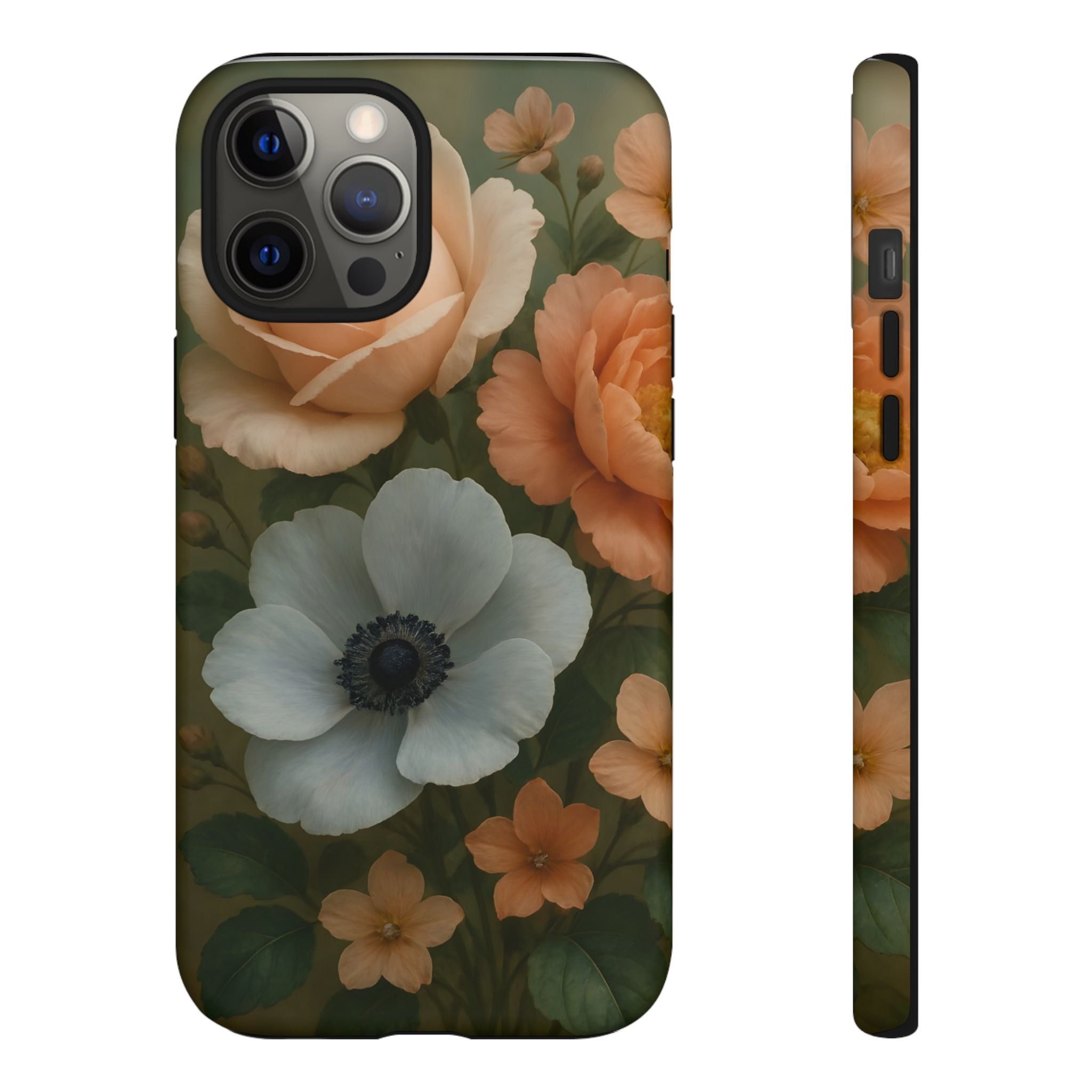 Floral Design White Cover Design, Tough Cases, Phone Cover