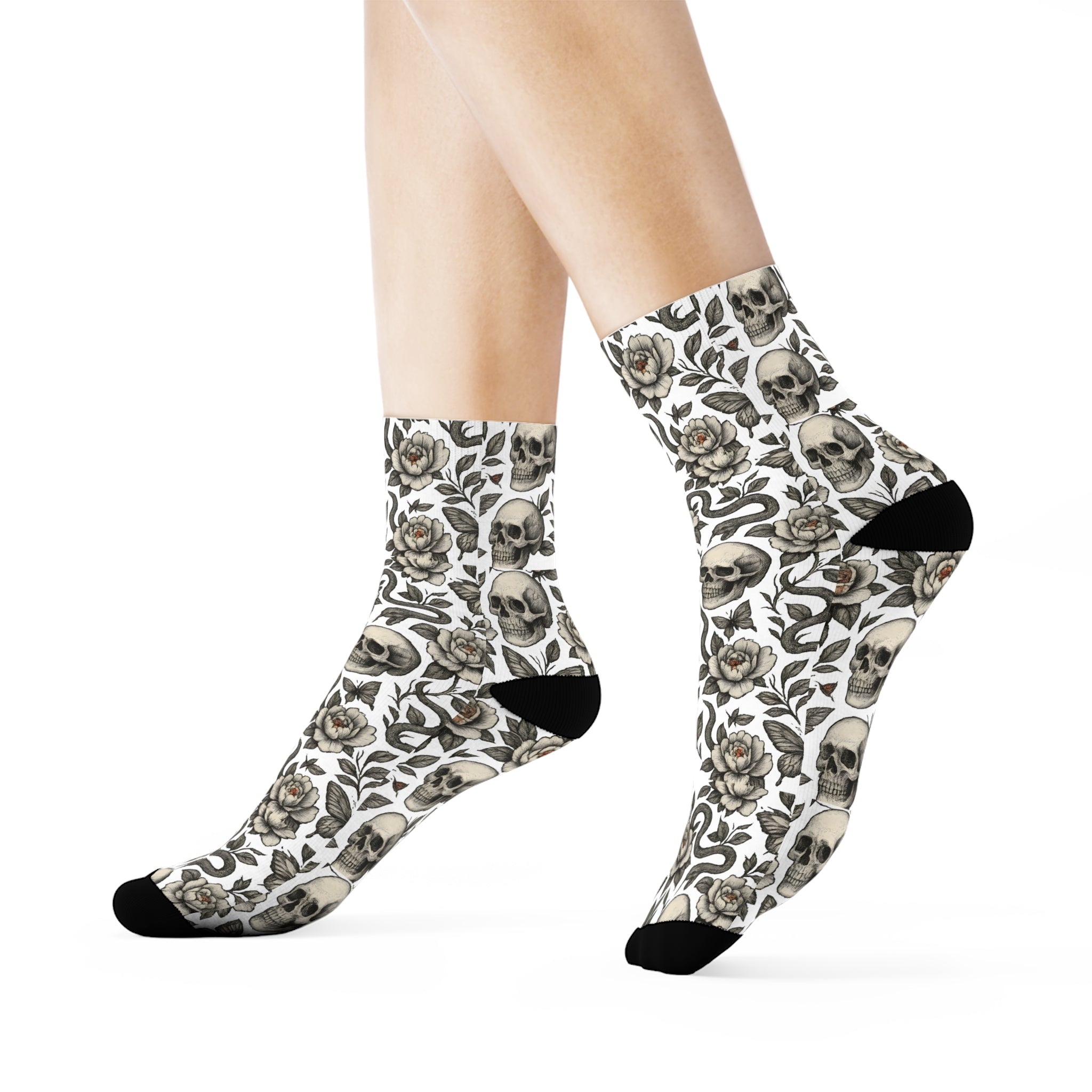 Skulls n Roses Socks, Funky Design