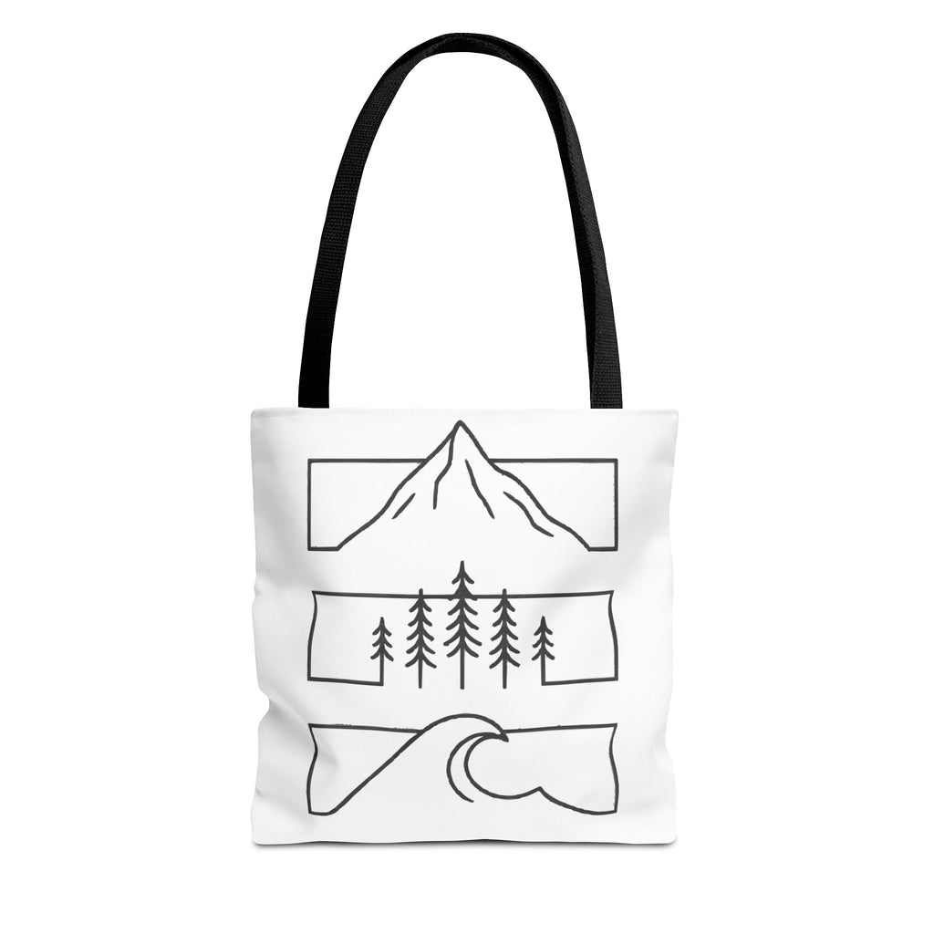 Mountain Wave Tote Bag, Inspirational Gift, Eco-Friendly Shopping Bag
