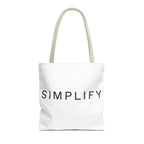 Simplify Tote Bag, Inspirational Gift, Eco-Friendly Shopping Bag
