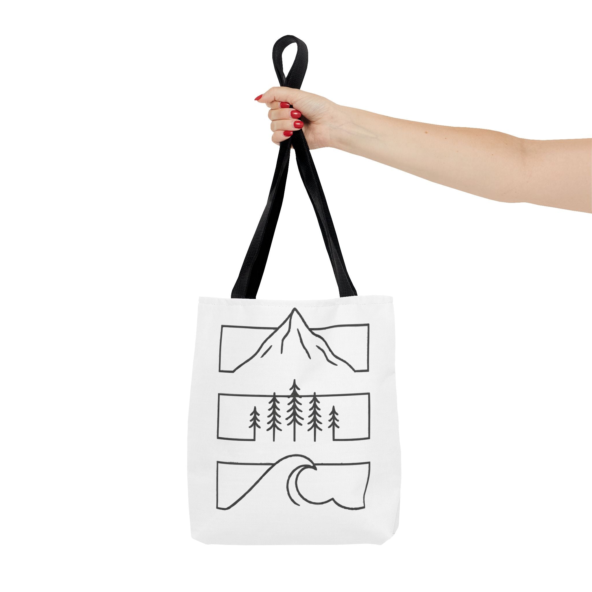 Mountain Wave Tote Bag, Inspirational Gift, Eco-Friendly Shopping Bag