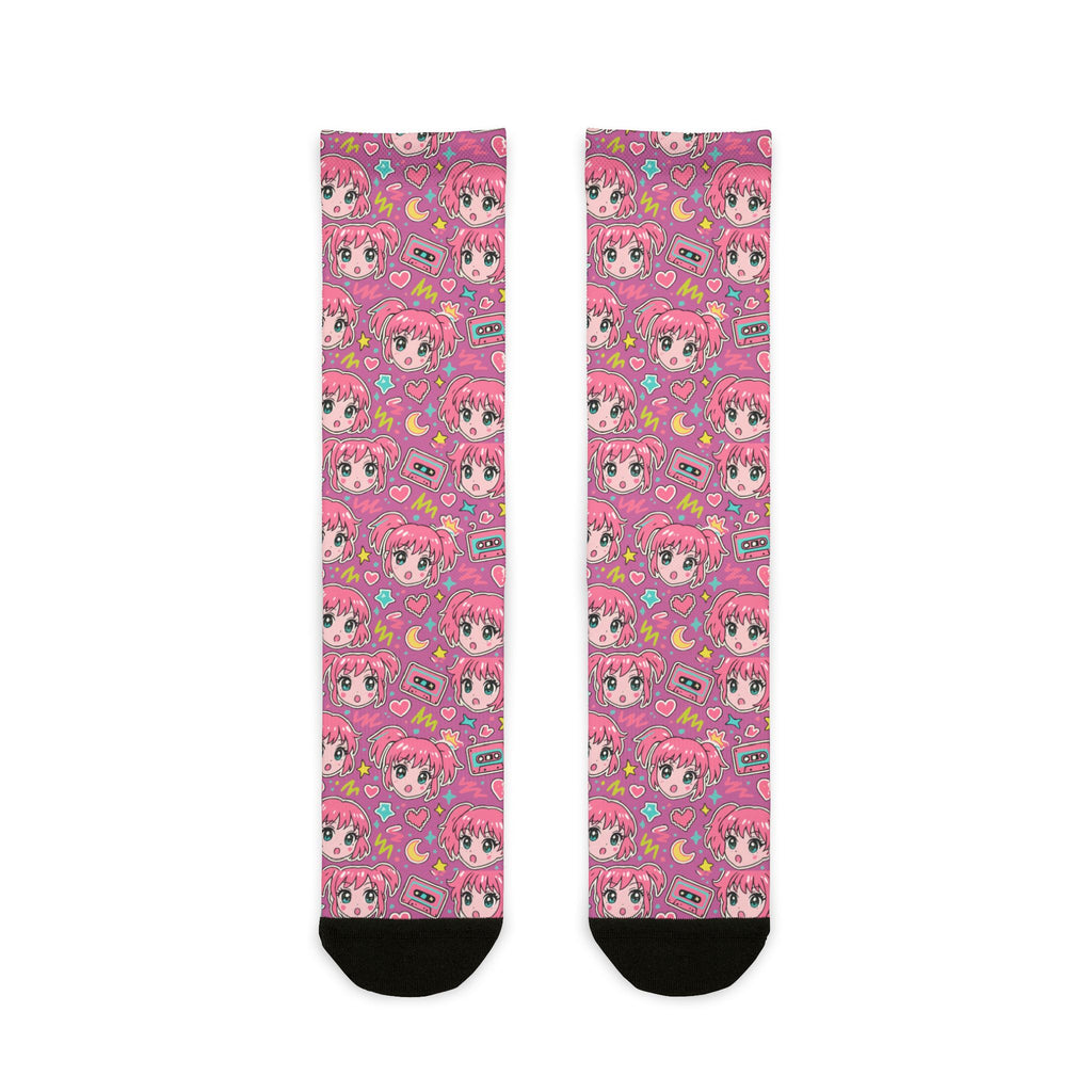 Anime Taped, Fun Playful Sublimation Crew Socks