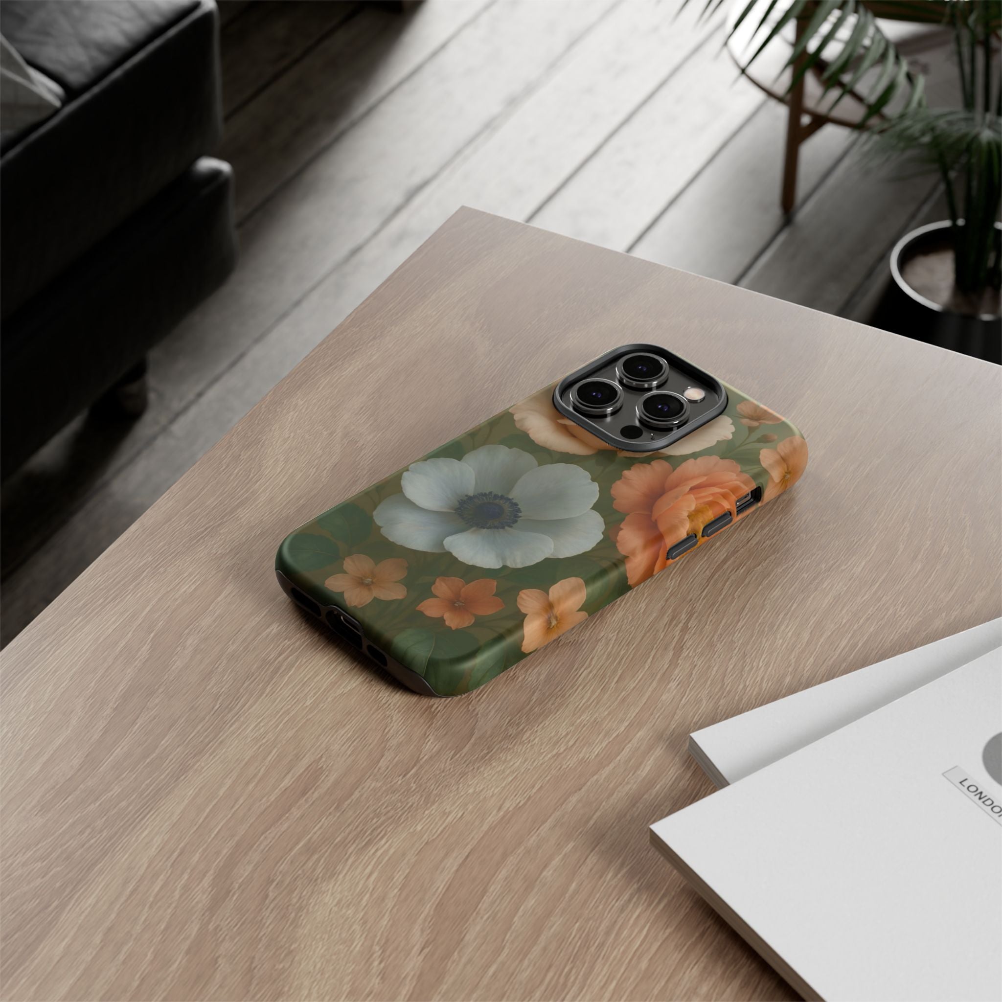 Floral Design White Cover Design, Tough Cases, Phone Cover