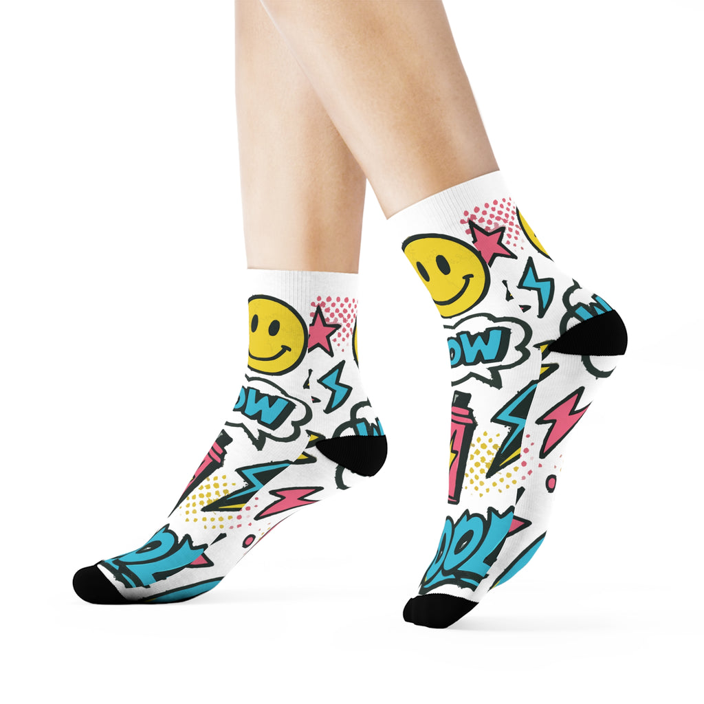 Fun Pop Art Crew Socks - Cool Socks