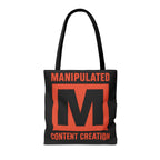 Manipulated Content Tote Bag, Inspirational Gift, Eco-Friendly Shopping Bag