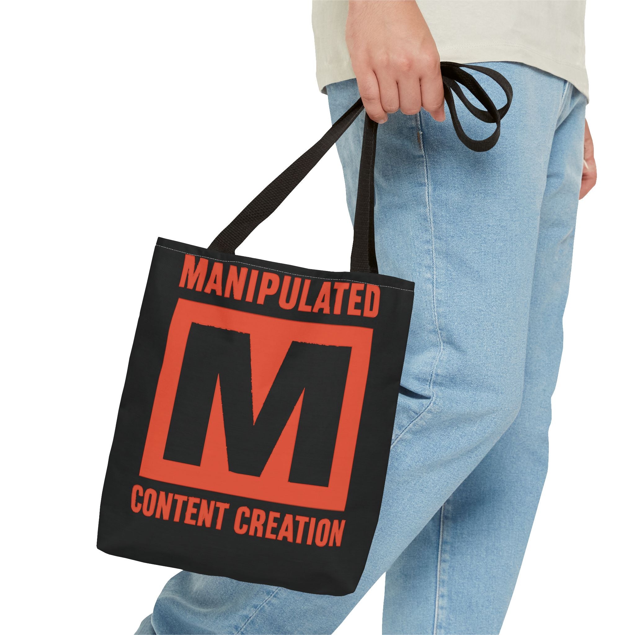 Manipulated Content Tote Bag, Inspirational Gift, Eco-Friendly Shopping Bag