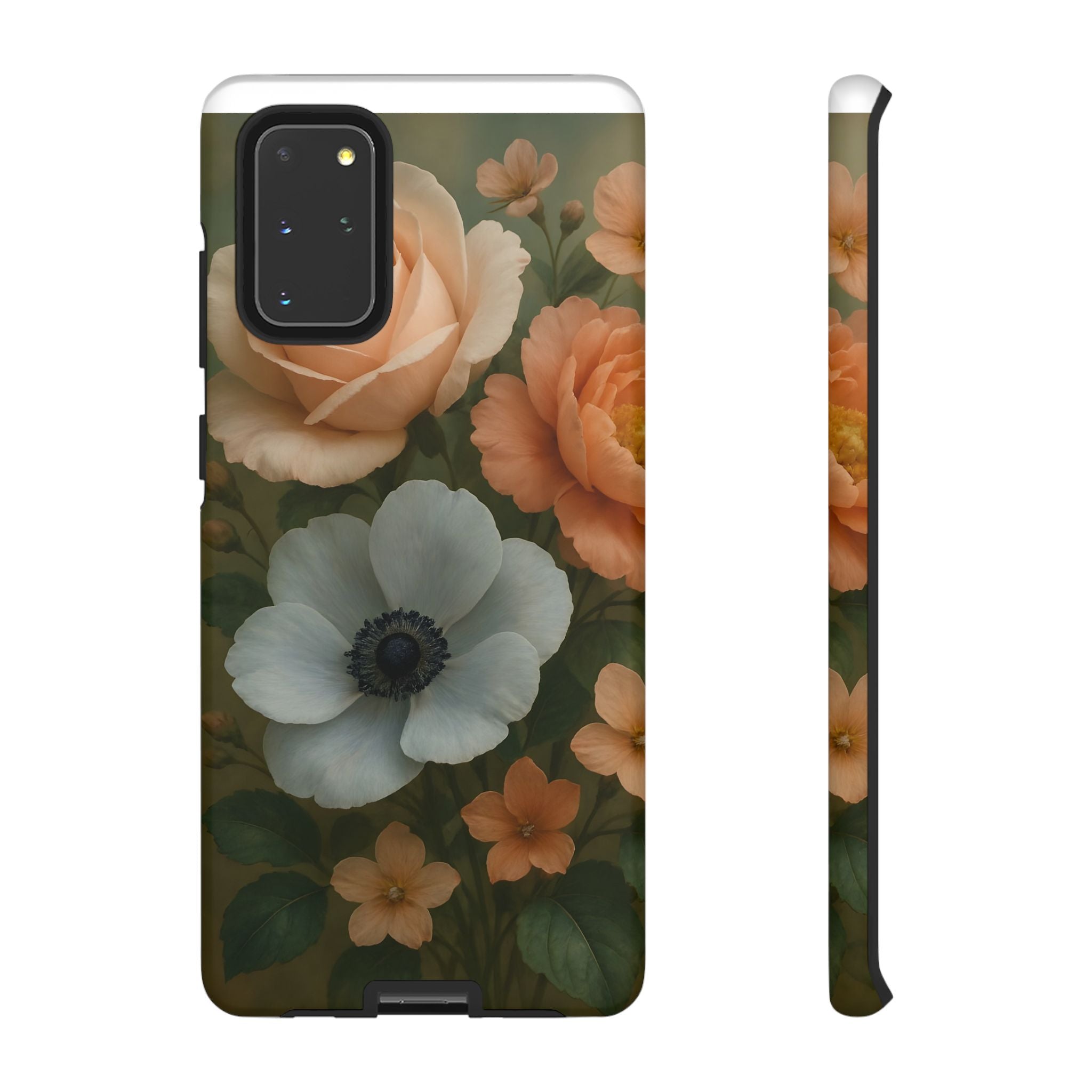 Floral Design White Cover Design, Tough Cases, Phone Cover