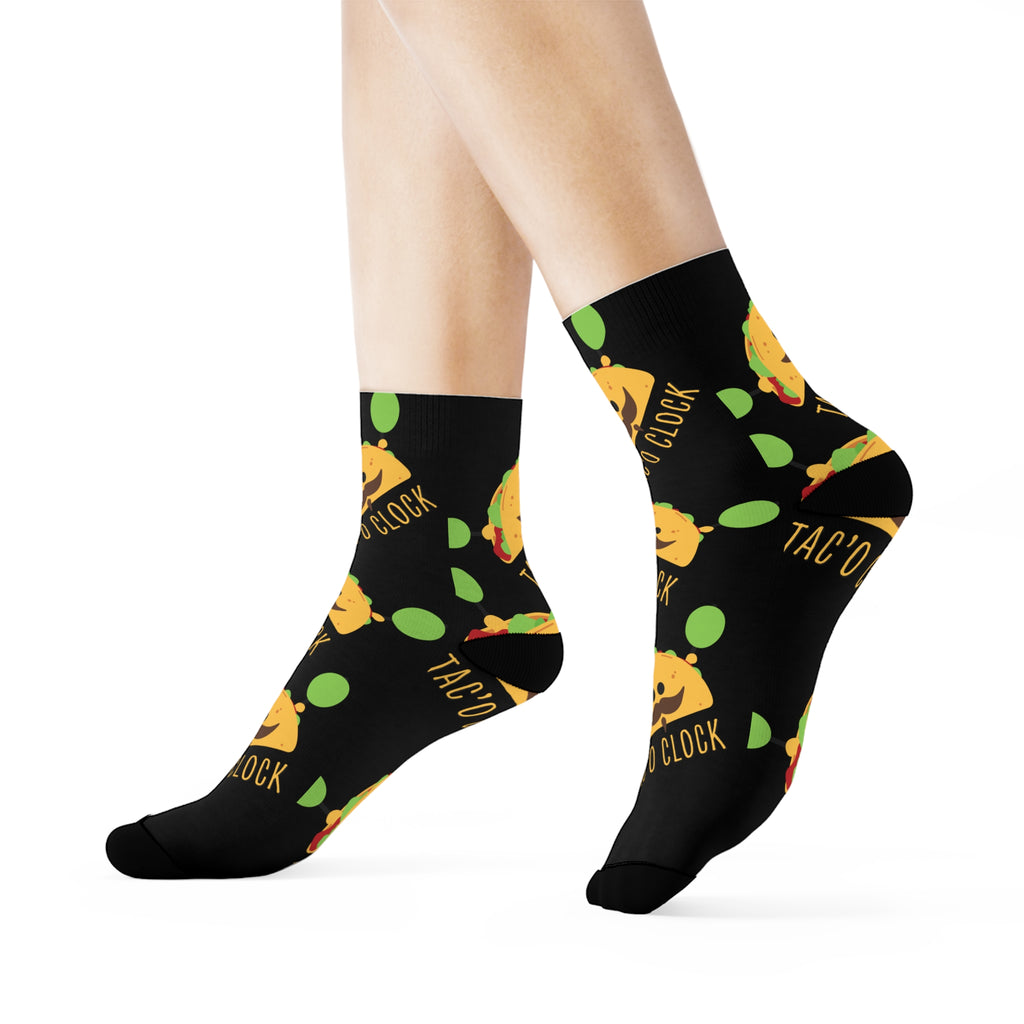 Tac o Clock Crew Socks, Jellyfish Design