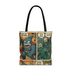 Shark Villain Tote Bag - Quirky AOP Design, Fun Bag