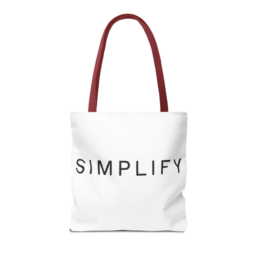 Simplify Tote Bag, Inspirational Gift, Eco-Friendly Shopping Bag