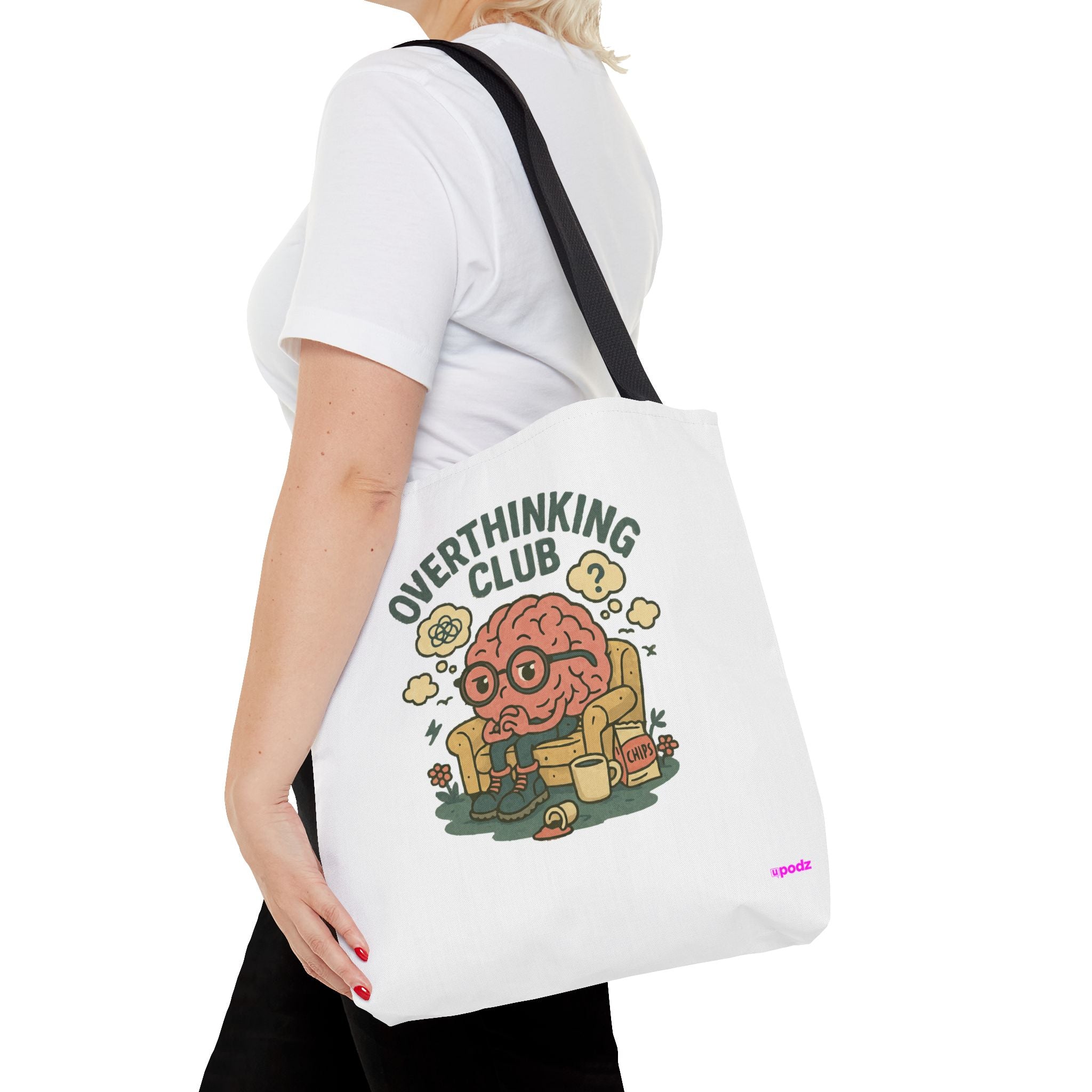 Overthinking Brain Quirky Design, Fun Bag