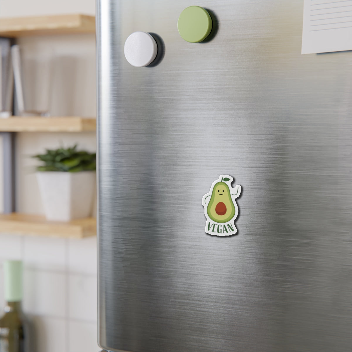 Vegan Avocado Die-Cut Magnets - Cute Kitchen Decor, Refrigerator Magnet