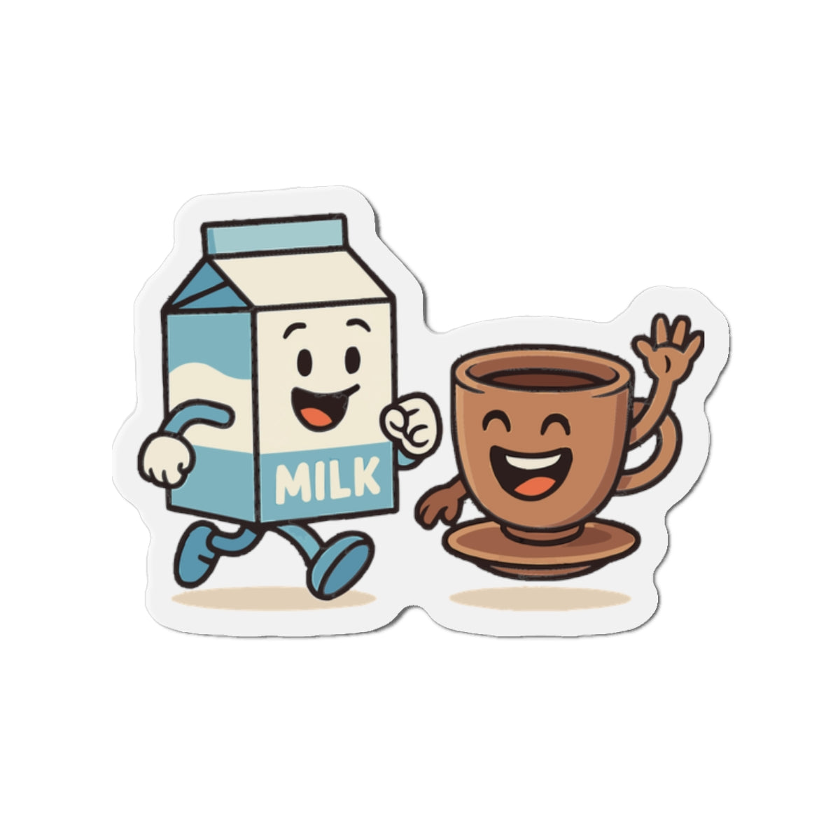 Whimsical Milk & Coffee Die-Cut Magnets - Cute Kitchen Decor