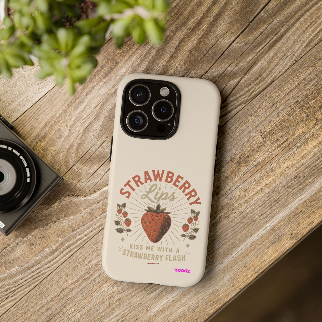 Strawberry Lips Design, Tough Cases, Phone Cover, Unique Gift