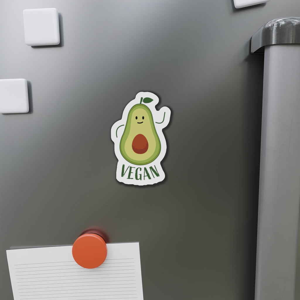 Vegan Avocado Die-Cut Magnets - Cute Kitchen Decor, Refrigerator Magnet
