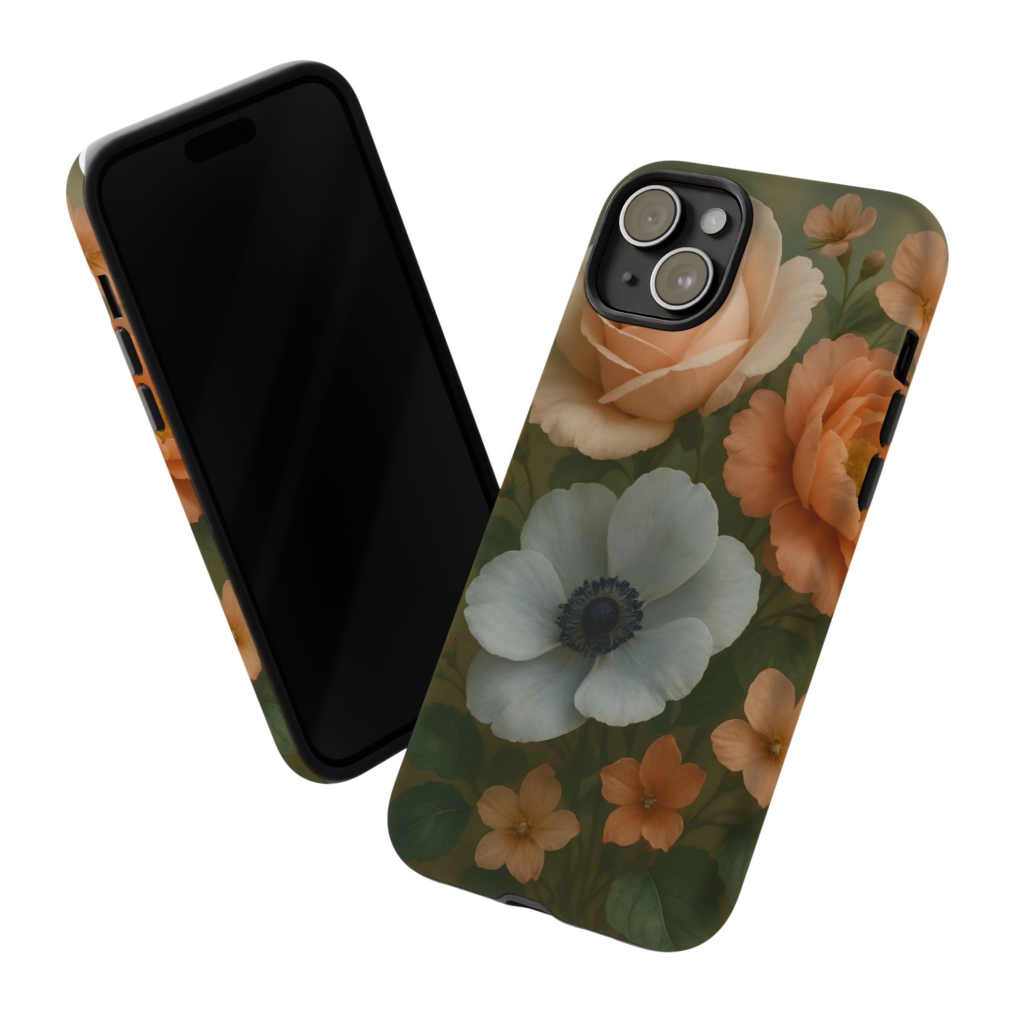 Floral Design White Cover Design, Tough Cases, Phone Cover