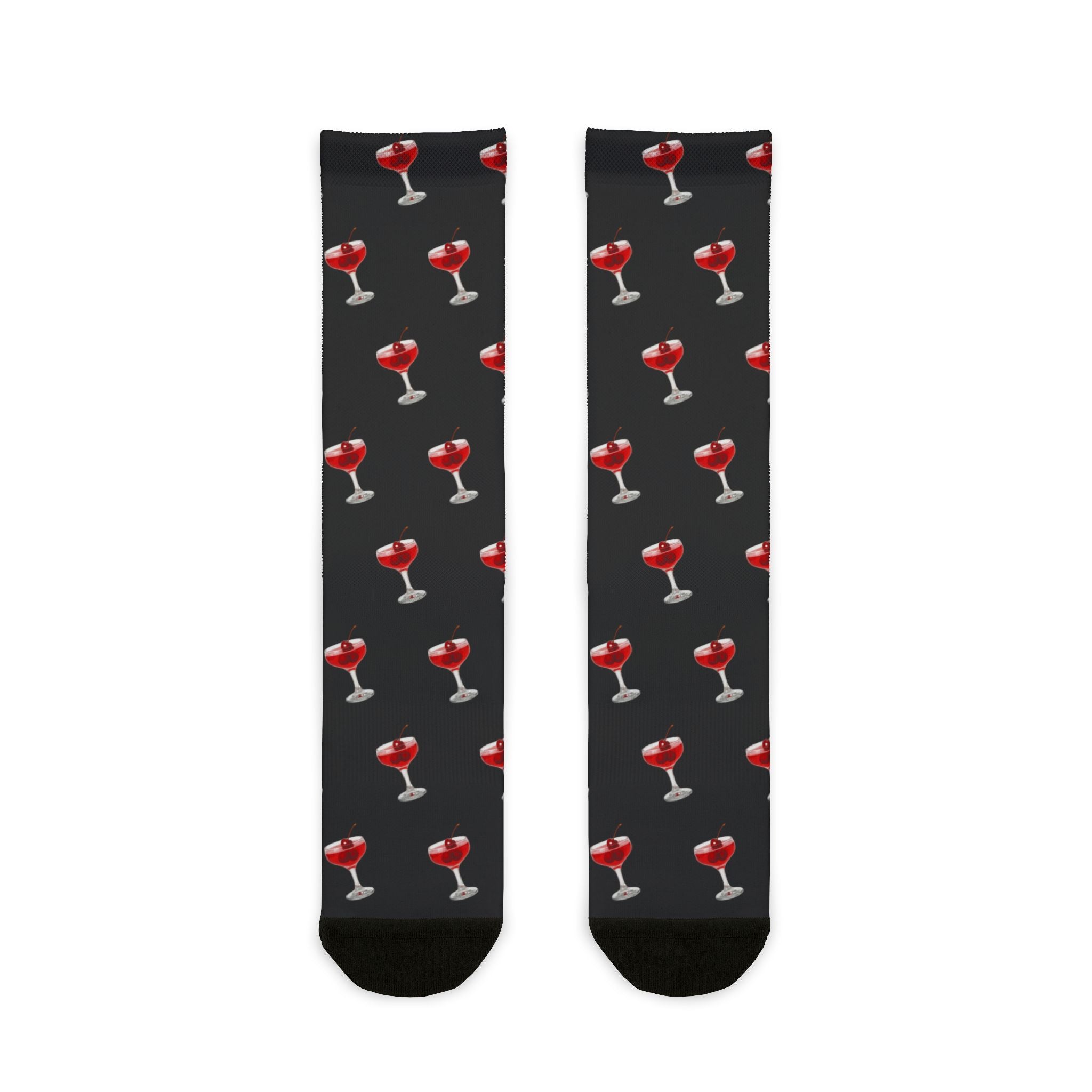 Cherry Cocktail Design, Sublimation Crew Socks