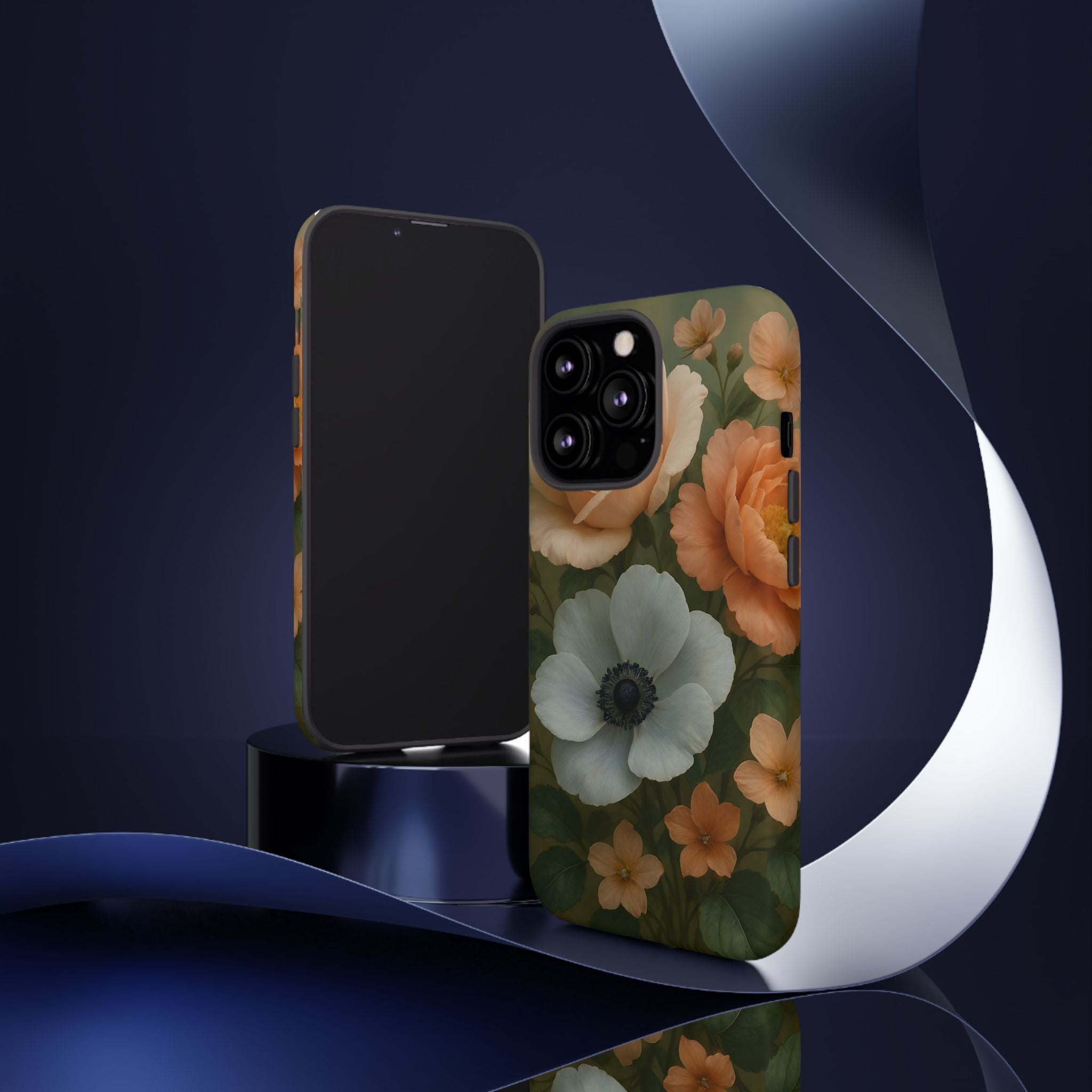 Floral Design White Cover Design, Tough Cases, Phone Cover