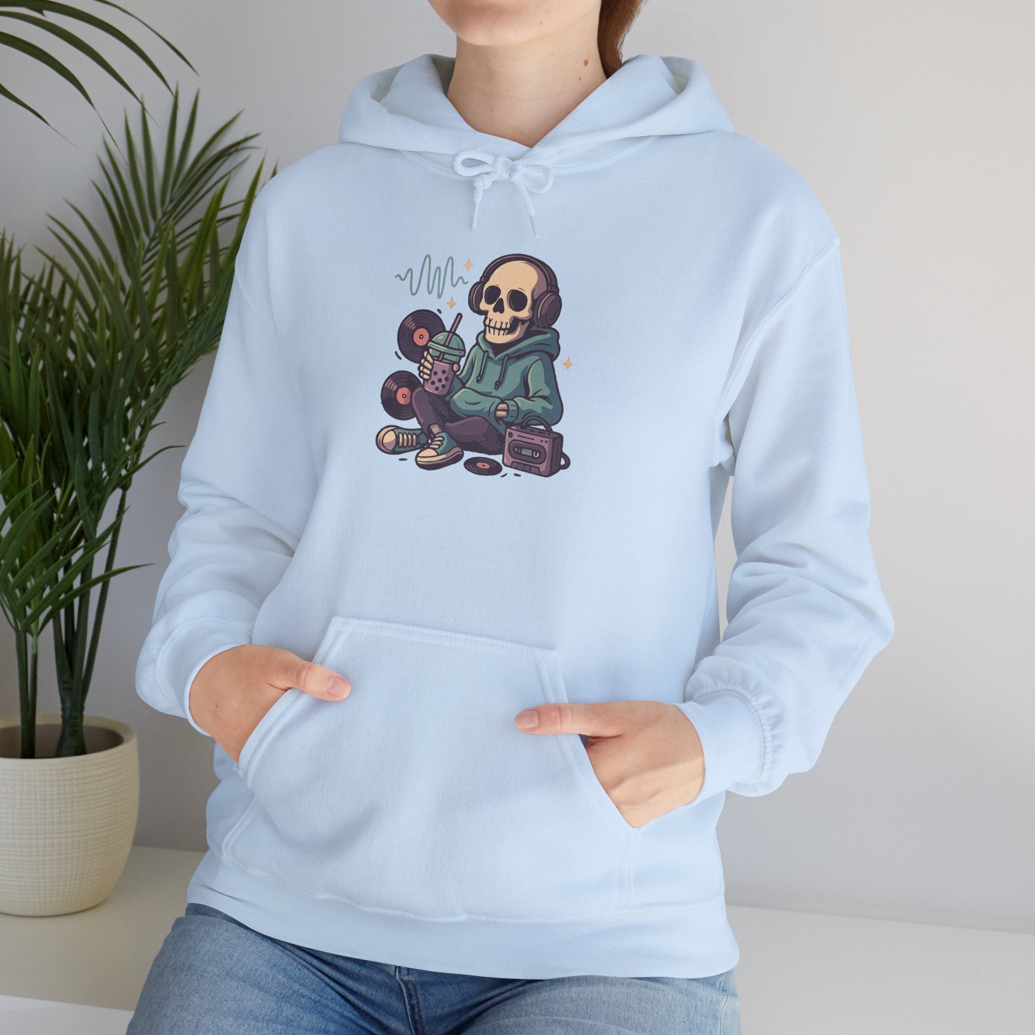 Skull Headphones Unisex Hoodie - Casual Everyday Essential