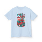 Yum on the run! Kids Tee, Fun Graphic Tee, Kids Cotton T-Shirt