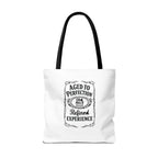 Aged to perfection Tote Bag, Inspirational Gift, Eco-Friendly Shopping Bag