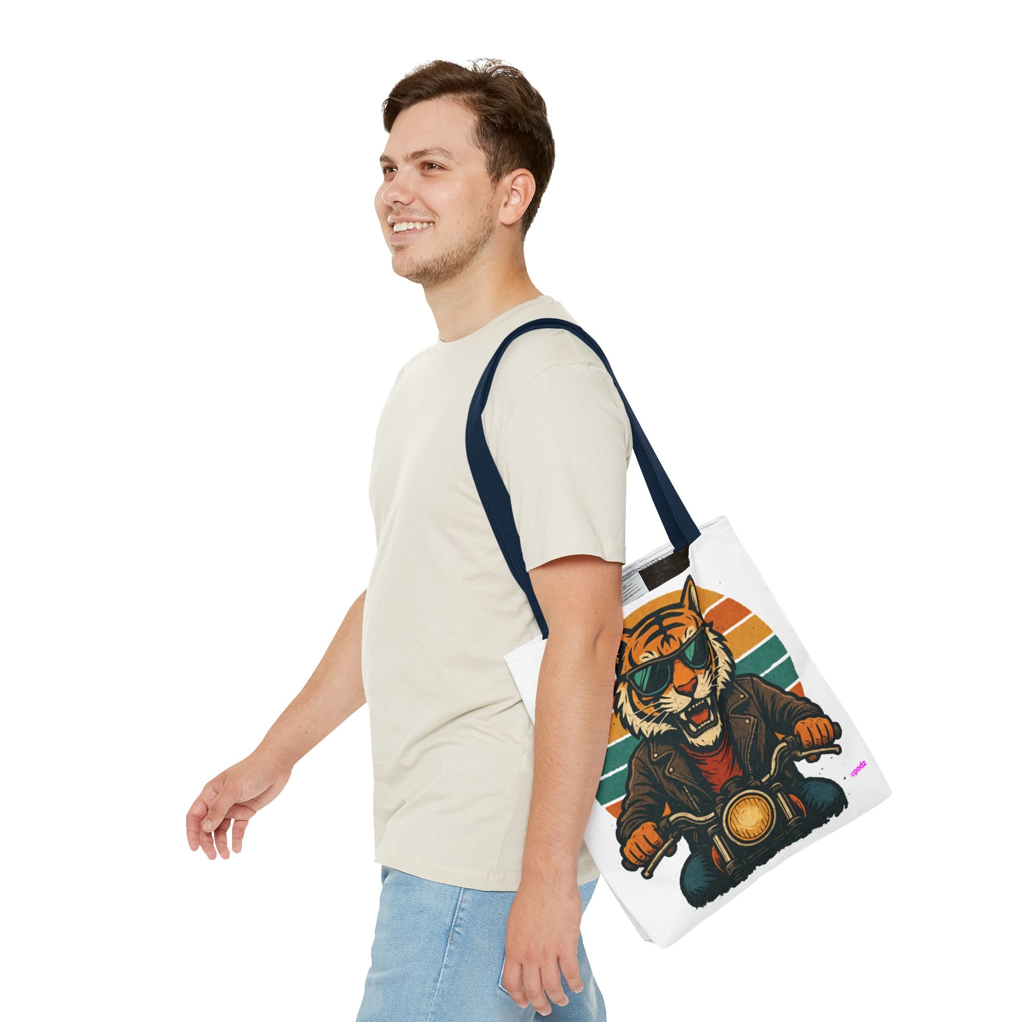 Tiger Rider Tote Bag - Quirky Fun Bag
