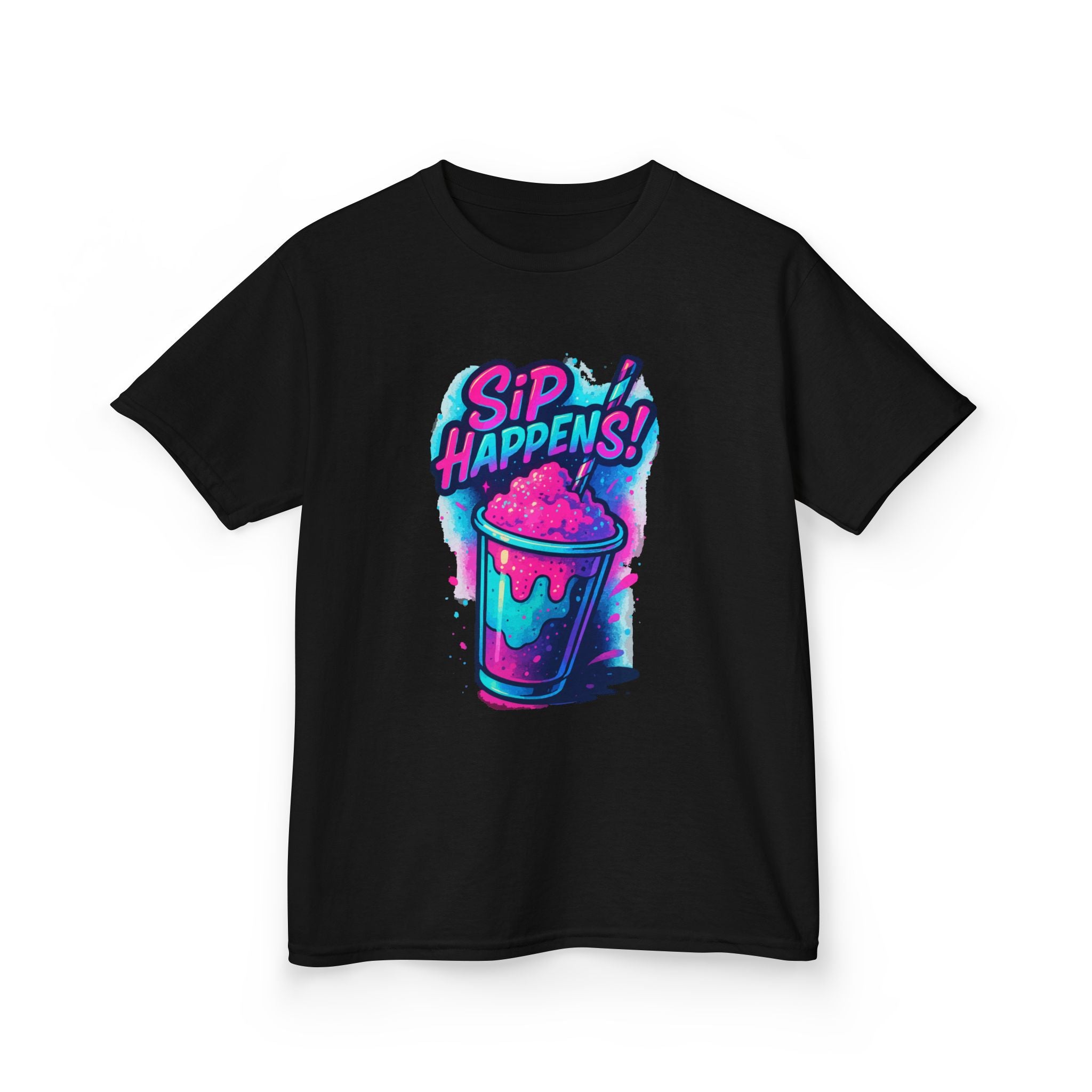 Sip Happens Kids Tee, Fun Graphic Tee, Kids Cotton T-Shirt