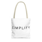 Simplify Tote Bag, Inspirational Gift, Eco-Friendly Shopping Bag