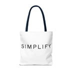 Simplify Tote Bag, Inspirational Gift, Eco-Friendly Shopping Bag