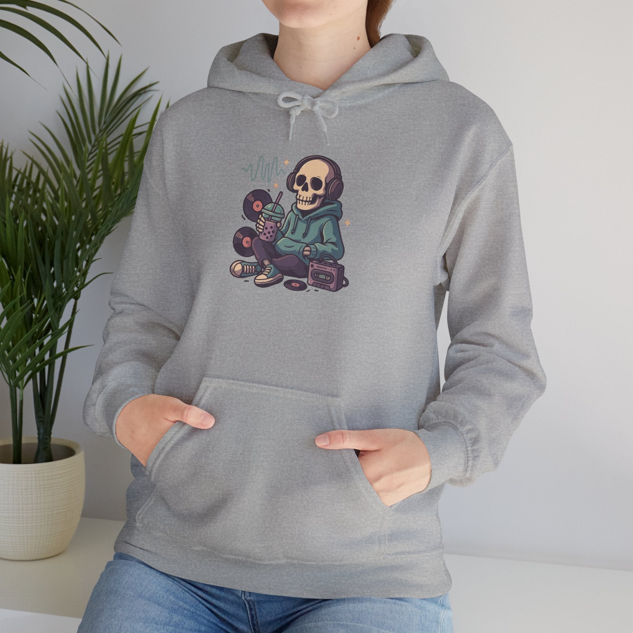Skull Headphones Unisex Hoodie - Casual Everyday Essential