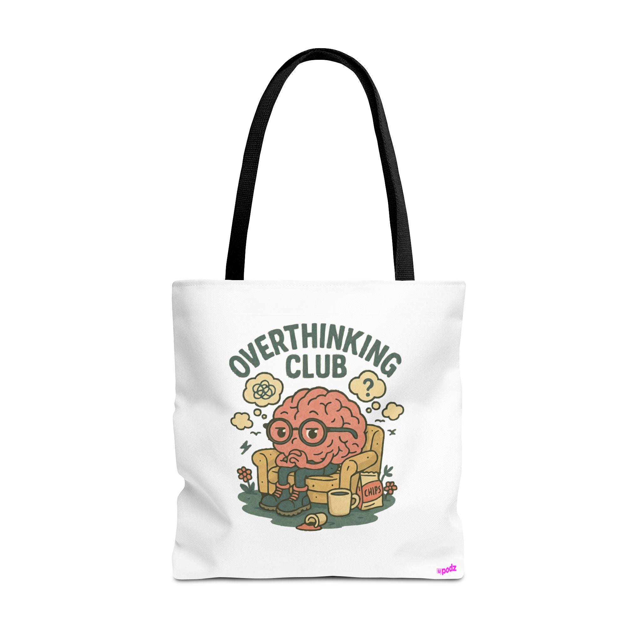 Overthinking Brain Quirky Design, Fun Bag